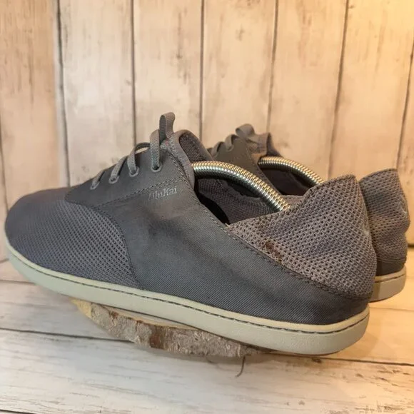 OluKai Nohea Moku Gray Mesh Slip On Casual Loafers Boat Shoes Mens Size 12 - Picture 5 of 9